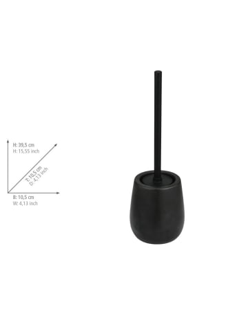 Wenko WC-Bürste aus Keramik NERNO in Schwarz, Ø 13 x (H) 39,5 cm
