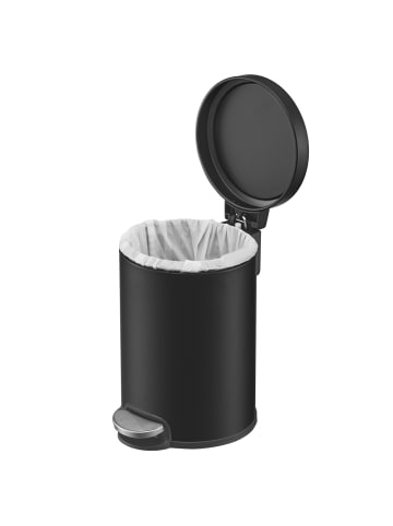 SONGMICS Kosmetikeimer Plushic in Schwarz - (B)17.3 x (H)25.4 x (T)22.4 cm - 3 L