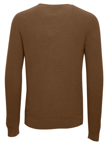 BLEND Rundhals Strickpullover Basic Langarm Sweater in Braun