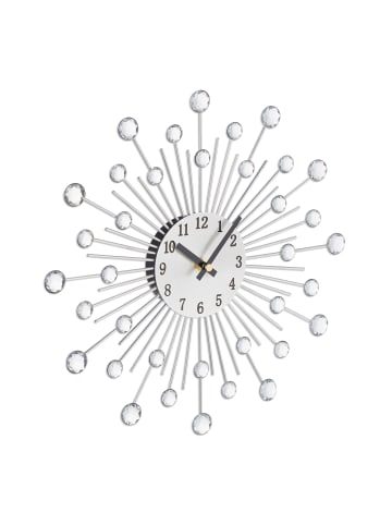 relaxdays Wanduhr in Silber - Ø 33 cm