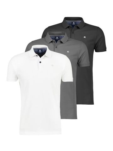 Lerros Poloshirt Basic in Weiß / schwarz / grau