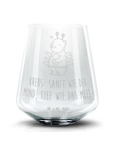Mr. & Mrs. Panda Trinkglas Krebs Astrologie mit Spruch in Transparent