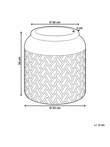 Beliani Outdoor Blumentopf GERAKAS in Beige - (W) 35 x (H) 36 x (L) 35 cm