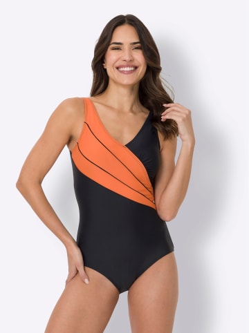 Sieh an! Badeanzug in schwarz-orange