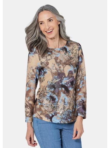 GOLDNER Sweatshirt Sweatshirt mit Druck in beige / gemustert