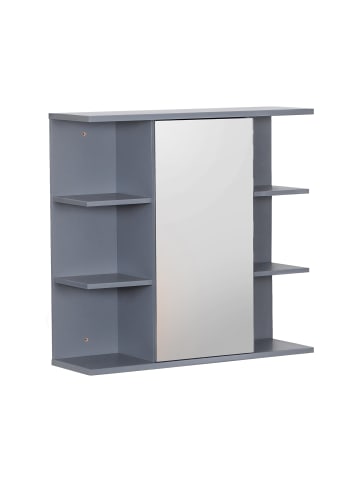 relaxdays Spiegelschrank in Blaugrau - (B)62 x (H)64 x (T)21 cm