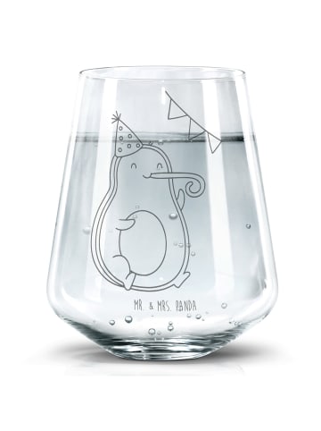 Mr. & Mrs. Panda Trinkglas Avocado Party Zeit ohne Spruch in Transparent