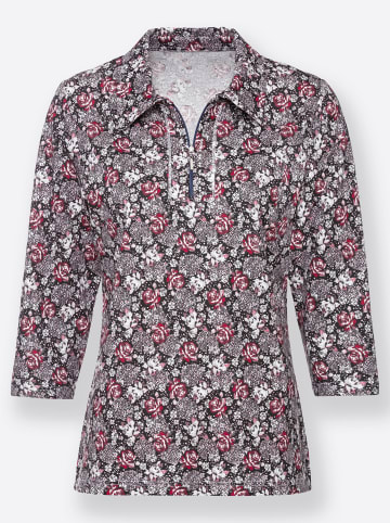 WITT WEIDEN Shirt in schwarz-rot-bedruckt