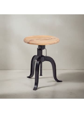 KADIMA DESIGN Drehhocker | Akazie/Metall, 39x62,5cm, Höhenverstellbar