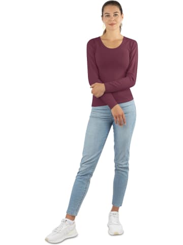 Janice Damen Shirt 3-er Set (Top, Kurzarmshirt und Langarmshirt) in Burgund