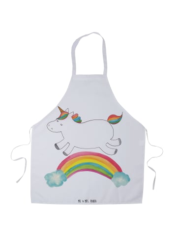 Mr. & Mrs. Panda Grillmeister Schürze Einhorn Regenbogen ohne Sp... in Weiß