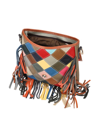 Usha Women Satchel in Beige Multicolor