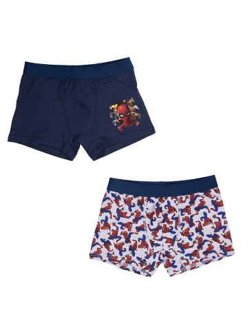 United Labels 2er Pack Marvel Spiderman Boxershorts in blau/grau