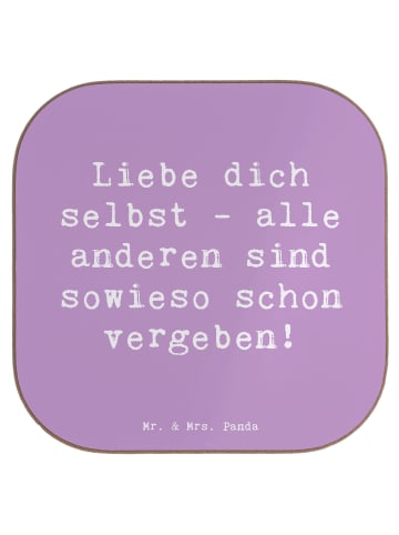 Mr. & Mrs. Panda Getränkeuntersetzer Spruch Selbstakzeptanz Lieb... in Lavendeltraum