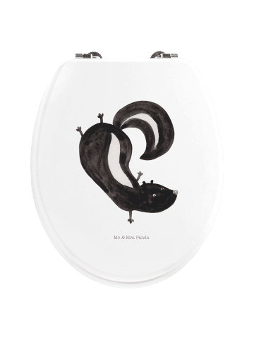 Mr. & Mrs. Panda Motiv WC Sitz Stinktier Handstand ohne Spruch in Weiß