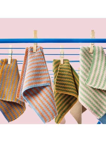 IB Laursen Spüllappen MYNTE Gestrickt mit Streifen 4er Set