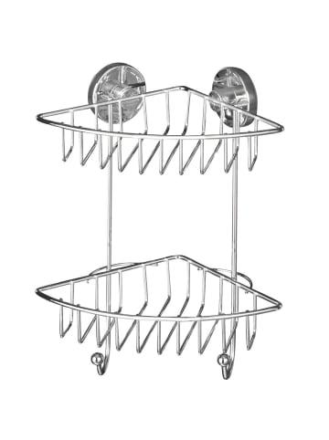 Wenko Eckbadezimmer BARI, Vacuum-Loc in Silbern, (B) 16 x (H) 29 x (L) 22 cm