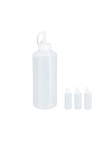 relaxdays 8x Quetschflasche in Transparent - 1 l