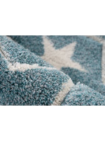 Kayoom Kurzflor Teppich Australia in blau - rechteckig