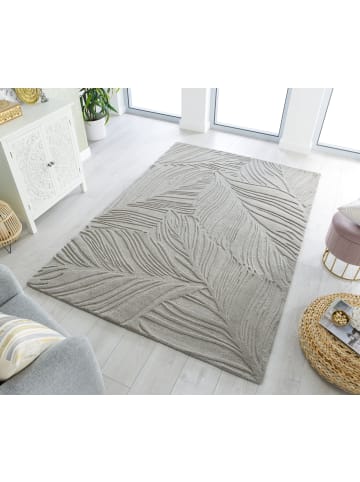KADIMA DESIGN Handgetufteter Teppich aus 100% Wolle in beruhigenden Farben in Grau