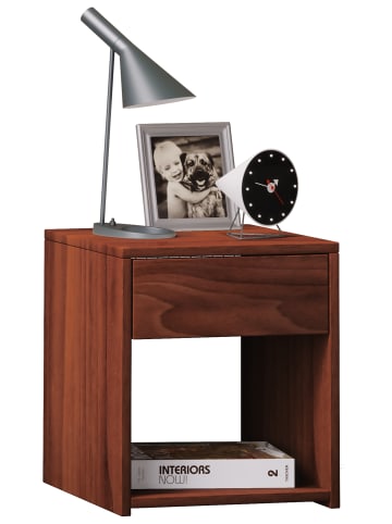VCM  Holz Nachttisch Nachtschrank Schublade Sledo Mini in Kern-Nussbaum