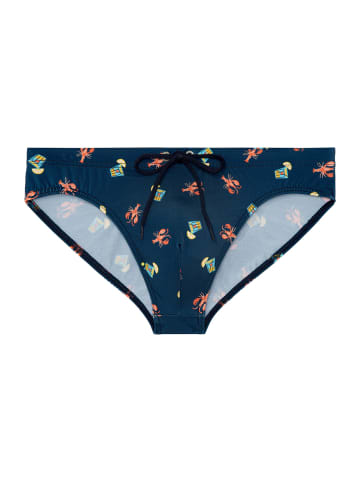 HOM Badehose Beach Club in navy print