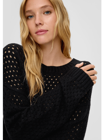 QS Strickpullover langarm in Schwarz