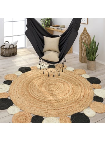 KADIMA DESIGN Jute Teppich Boho wendbar in Creme