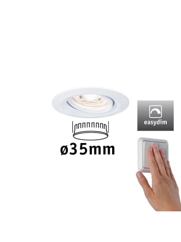 paulmann LED Einbaustrahler Nova mini Plus schwenkbar EasyDim 1er Set in weiß -  Ø66mm
