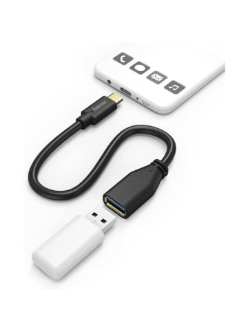 Hama Type-C Adapter für USB-Anschlüsse – Stilvoller Adapter in Schwarz in Schwarz