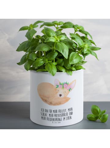 Mr. & Mrs. Panda Übertopf Wüstenfuchs Blumen mit Spruch in Weiß