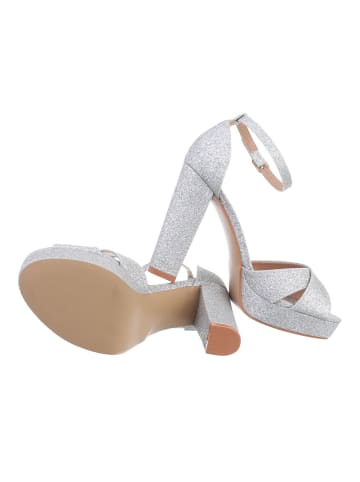 Ital-Design High-Heel Sandalette in Silber