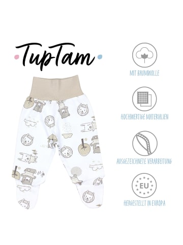 TupTam Baby Strampelhose mit Fuß 5er Pack in blau/beige