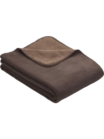 Erwin Müller Baumwollmischung Wohndecke Matera in espresso/hellbraun