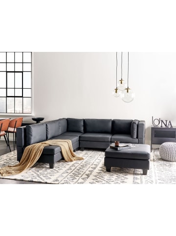 Beliani 6-tlg Modulsofa UNSTAD in Schwarz