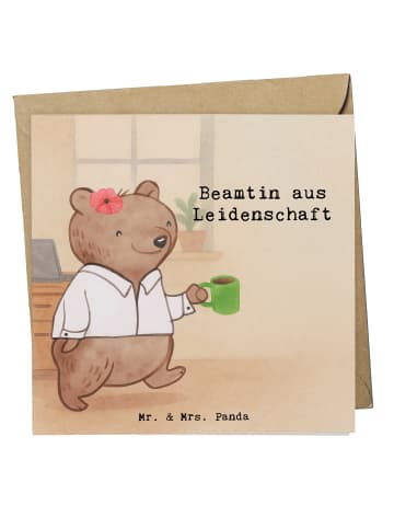 Mr. & Mrs. Panda Deluxe Karte Beamtin Leidenschaft Design mit Sp... in Weiß