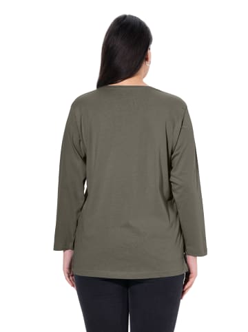 Ulla Popken Shirt in olivgrau