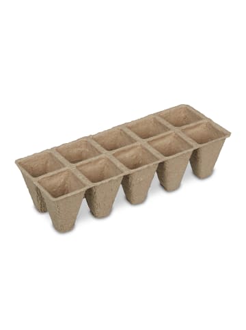 relaxdays 72x Anzuchttöpfe "10 Fächer" in Natur - (B)22 x (H)5,5 x (T)8,5 cm