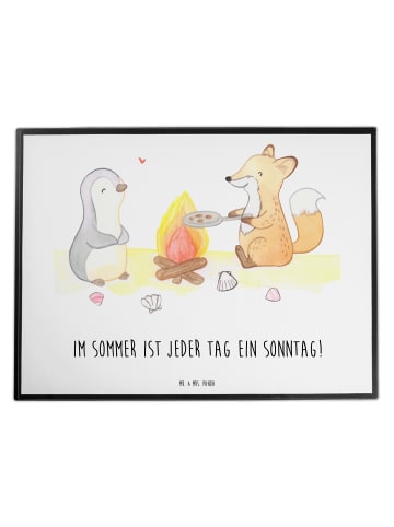 Mr. & Mrs. Panda Schreibtischunterlage Sommer Sonntag mit Spruch in Weiß