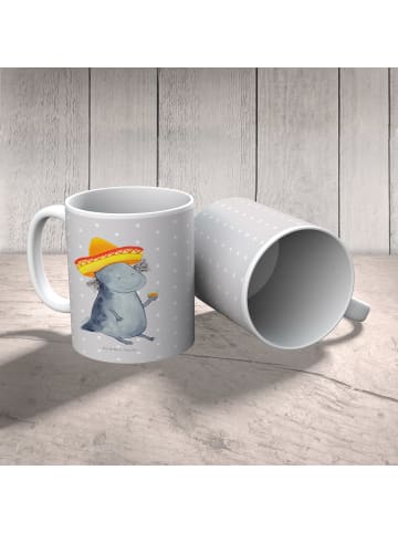 Mr. & Mrs. Panda Plastikbecher Axolotl Tequila ohne Spruch in Grau Pastell