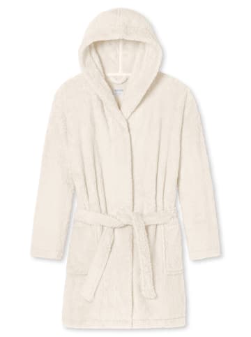 Schiesser Bademantel Teddy Fleece in Off White