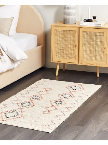 Beliani Kurzflor GUWAHATI in Beige/Rot/Schwarz - (W) 80 x (H) 1.4 x (L) 150 cm