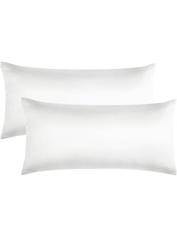 Aspero 2x Seiden Kissenbezüge 40x80 cm Alia in Weiß