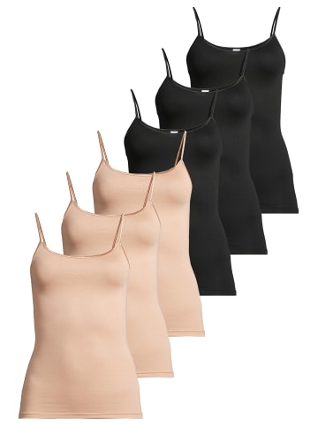 Conta Spaghetti Top Modal in Schwarz / beige