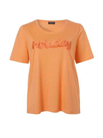VIA APPIA DUE  Shirt Locker-leichtes T-Shirt mit Fransen in mandarin