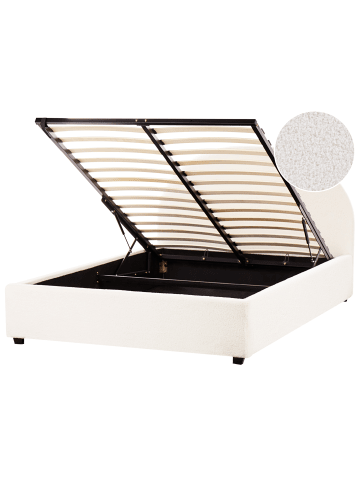 Beliani Doppelbett VAUCLUSE in Weiß - (W) 154 x (H) 112 x (L) 214 cm