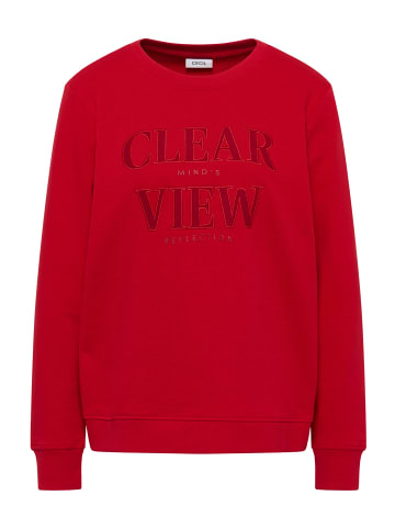 Cecil 'Sweatshirt mit Wording' Rot
