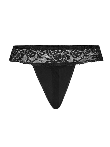 Teyli Damen Tanga mit floraler Spitze Comfo in schwarz