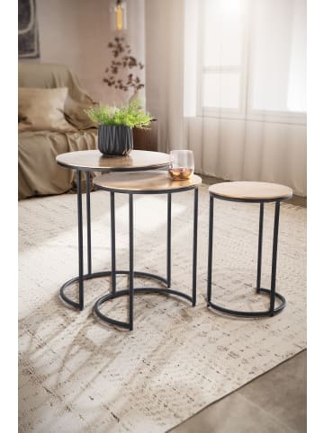 KADIMA DESIGN Beistelltisch 3er Set Aluminium / Schwarz Design Satztisch