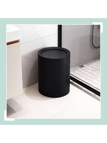 relaxdays Mülleimer in Schwarz - 13 Liter